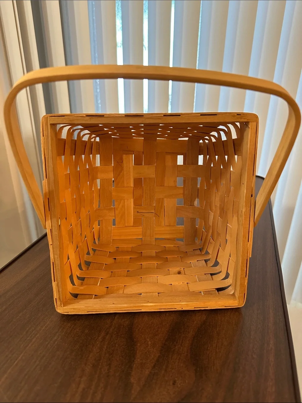 Natural Woven Basket with Wood Handle